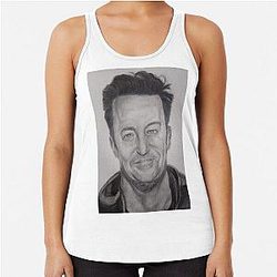 Matthew Perry Portrait Racer Back Tank Top
