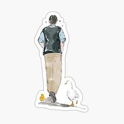 Matthew Perry with the Duck and the Chicken - Sticker