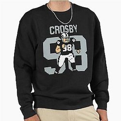 Maxx Crosby Pixel Art Football Tribute in Black