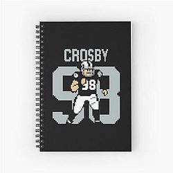 Maxx Crosby Pixel Art Football Tribute in Silver and Black Notebook