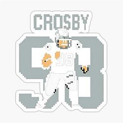 Maxx Crosby Pixel Art Football Tribute in Silver and Black Sticker