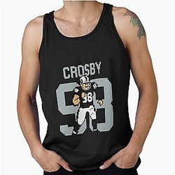 Max Crosby Pixel Art Football Tribute in Silver and Black Tank Top