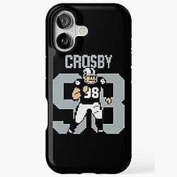 Maxx Crosby Pixel Art Football Tribute in Silver and Black iPhone Tough Case