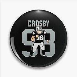Maxx Crosby Pixel Art Football Tribute In Silver and Black Pin