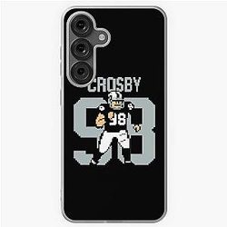 Maxx Crosby Pixel Art Football Tribute in Silver and Black Samsung Galaxy Soft Case