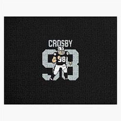 Maxx Crosby Pixel Art Football Tribute Silver Black Jigsaw Puzzle