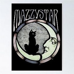 Mazzy Star Moon Cat Vintage Poster