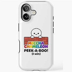 Meccha Chameleon Peek Boo I Win iPhone Case