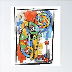 Hiding Seek Picasso Chameleon Gamer Poster