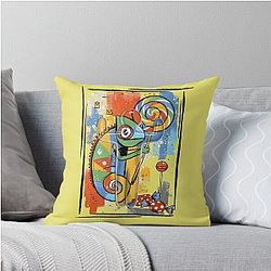 Hiding Seek Chameleon Gamer Throw Pillow