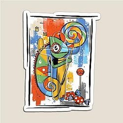 Hiding Seek Picasso Chameleon Gamer Magnet