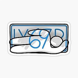 Meccha Chameleon 69 License Plate Sticker