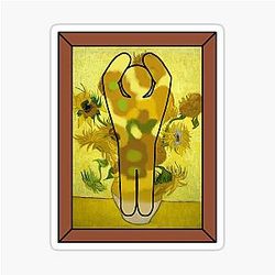 Meccha Chameleon - Van Gogh Sunflowers Sticker