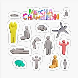 Meccha Chameleon Poses Sticker Sheet (High Resolution)