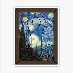 Meccha Chameleon - Van Gogh Starry Night Sticker