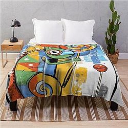 Hiding Seek Picasso Chameleon Gamer Throw Blanket