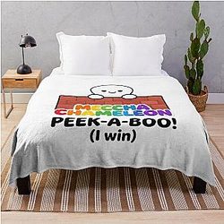 Meccha Chameleon Peek a Boo I Win Throw Blanket
