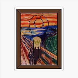 Meccha Chameleon - Edvard Munch's The Scream Sticker