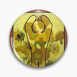 Meccha Chameleon - Van Gogh Sunflowers Pin