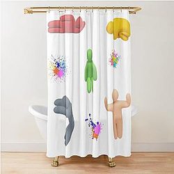 Meccha Chameleon Figures Pack Variation Shower Curtain