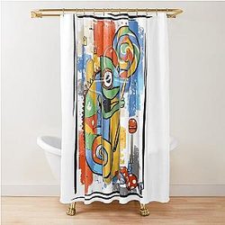 Hiding Seek Meccha Chameleon Gamer Shower Curtain