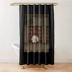 Mecha Chameleon Red Brick Shower Curtain