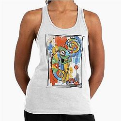 Hiding Seek Meccha Chameleon Gamer Racerback Tank Top