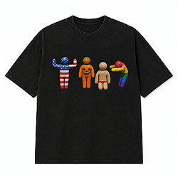 3D Figure Graphic PTTT2408 Washed Meccha Chameleon T-Shirts