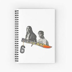 Scream 6 Melissa Barrera (Sam Carpenter) Jenna Ortega (Tara Carpenter) scary horror movie graphic design by Iron Palette Spiral Notebook