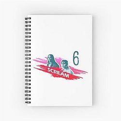 Scream 6 Melissa Barrera (Sam Carpenter) Jenna Ortega (Tara Carpenter) scary horror movie graphic design by ironpalette Spiral Notebook