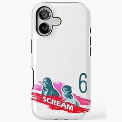 Scream 6 Melissa Barrera (Sam Carpenter) - Jenna Ortega (Tara Carpenter) Scary Horror Movie Graphic Design by Iron Palette for iPhone Tough Case