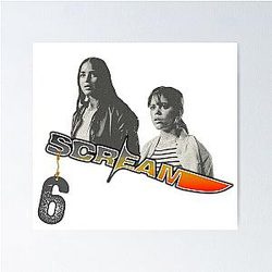 Scream 6 Melissa Barrera Sam Carpenter Jenna Ortega Tara Carpenter scary horror movie graphic design by ironpalette Poster