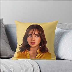 Melissa Barrera Orange Throw Pillow