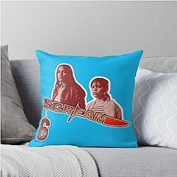 Scream 6 Melissa Barrera Sam Carpenter Jenna Ortega Tara Carpenter Scary Horror Movie Graphic Design by IronPalette Throw Pillow