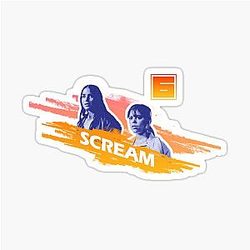 Scream 6 Melissa Barrera (Sam Carpenter) - Jenna Ortega (Tara Carpenter) scary horror movie graphic design by ironpalette Sticker
