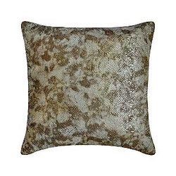 The Decorative Pillow Covers Silver Gray Pack of 2 18x18 Faux Leather Snake Animal Metallic Sofa Animal Modern Style Serpentine Metal Pillow Covers
