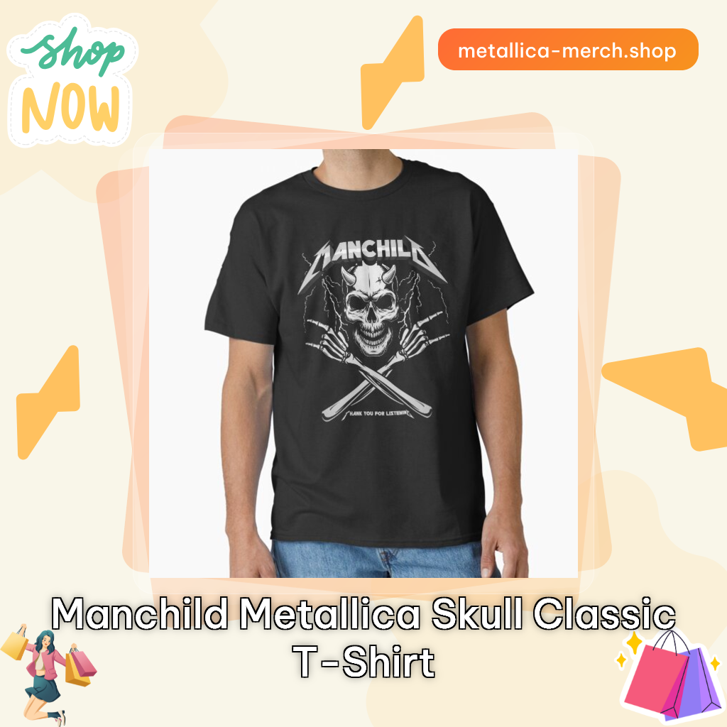 Manchild Metallica Skull Classic T-Shirt