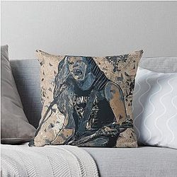 James Hetfield Metallica Fan Art Illustration, Metal Collection Throw Pillow