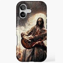 Zombie Jesus Playing Metallica Guitar iPhone Tough Case