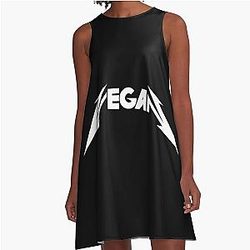 Vegan Metallica inspired A-Line Dress