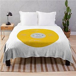 Metallica Justice For All Album Autographed Vinyl Record Artwork Throw Blanket
