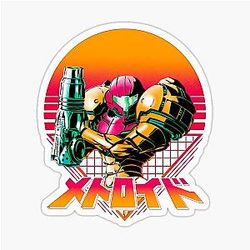 Metroid Dread Samus Artwork Vintage Sticker