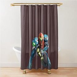Metroid Dread Samus Shower Curtain