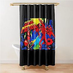 Super Metroid Retro Game Shower Curtain