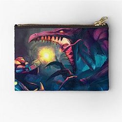 Super Metroid Face Off Zipper Pouch