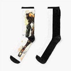 Metroid Samus Aran Prime Hunter Watercolor Sketch Socks