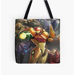 Metroid video game tote bag