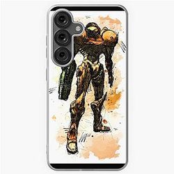 Metroid Samus Aran Prime Hunter Watercolor Sketch Galaxy Soft Case
