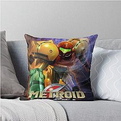 Metroid Video Game Art Throw Pillow