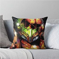 Metroid Varia Samus Throw Pillow